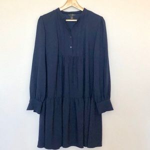 Halogen Navy Blue Long Sleeve Tunic Dress Size XS